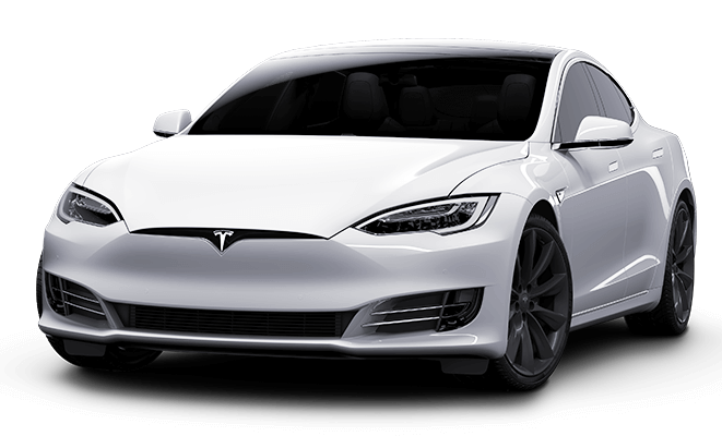 Tesla sendo carregado com carregador elétrico
